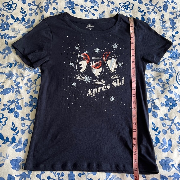 ๐นโ๏ธ๐ค NWOT Women's J. Crew Aprรจs-ski Navy T-shirt Size Small ๐นโ๏ธ๐ค - Picture 9 of 9